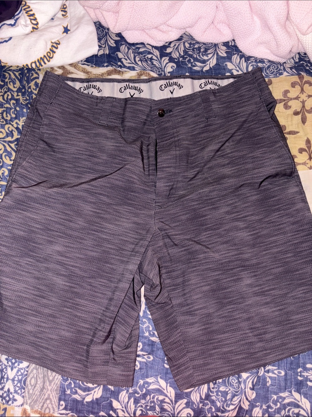 Callaway Men’s Heathered Charcoal Performance Hybrid Shorts